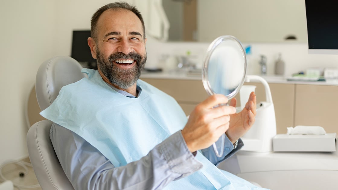 Man with a mirror